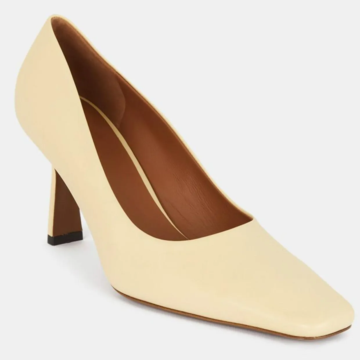 Escarpins en Cuir jaune pâle - Talon 7.5 cm-Neous Sale