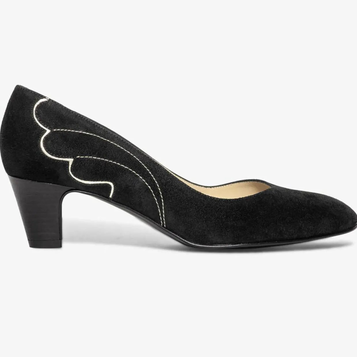 Escarpins en Velours de Cuir Irlande noirs - Talon 5 cm-Bocage Clearance
