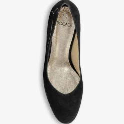 Escarpins en Velours de Cuir Irlande noirs - Talon 5 cm-Bocage Clearance