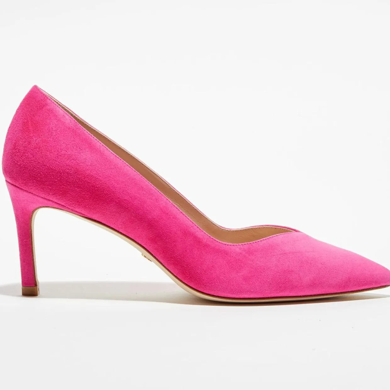 Femme Stuart Weitzman Escarpins^Escarpins en Velours de Cuir Anny 70 fuchsia - Talon 7 cm