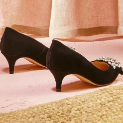 Femme Cosmoparis Escarpins^Escarpins en Velours de Cuir Memia noirs - Talon 6 cm