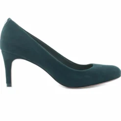 Femme Cosmoparis Escarpins^Escarpins en Velours de Cuir Nyna vert forêt - Talon 6 cm