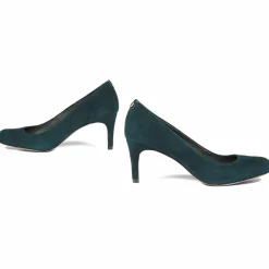 Femme Cosmoparis Escarpins^Escarpins en Velours de Cuir Nyna vert forêt - Talon 6 cm