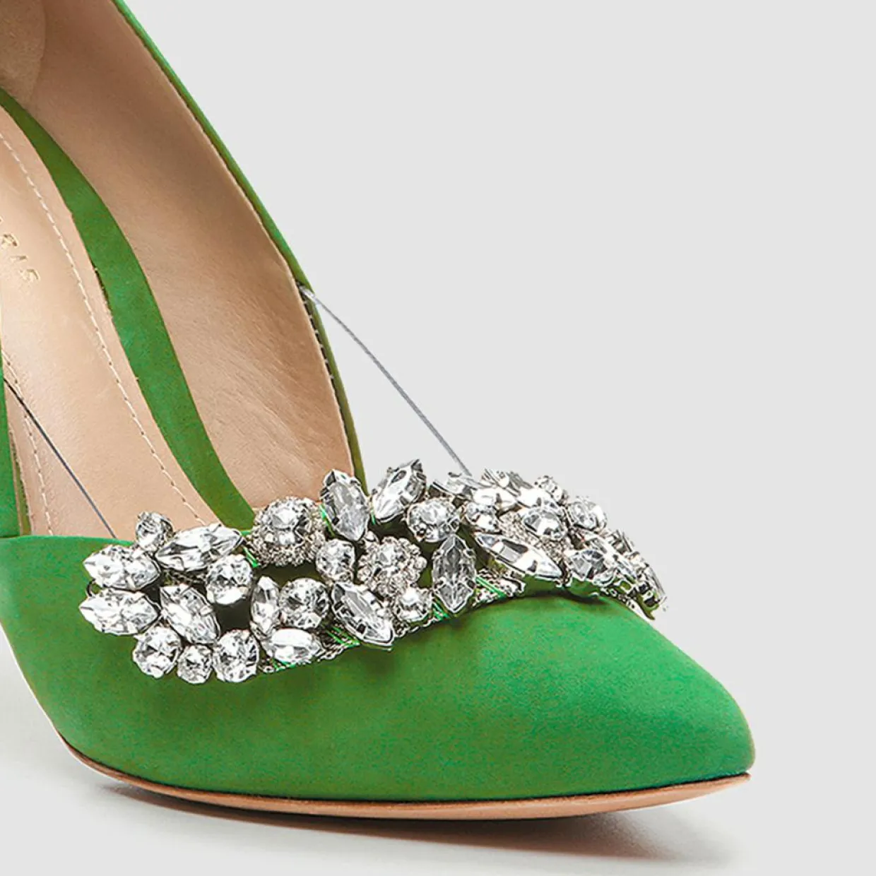 Escarpins en Velours de Cuir Adia verts - Talon 8 cm-Cosmoparis New