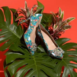 Femme Cosmoparis Escarpins^Escarpins Manifika blanc/multicolore - Talon 9 cm