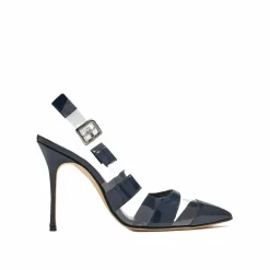 Escarpins Uxra 105 bleus-Manolo Blahnik Discount