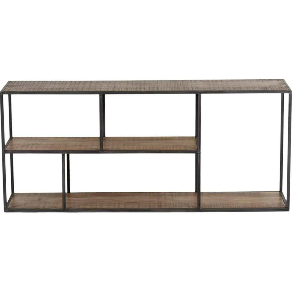 Etagere basse manguier stockholm naturel ciré - 140x35x60 cm-Bois & Chiffons Hot