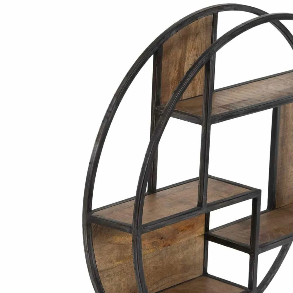 Bois & Chiffons Etagères^Etagere bois metal ronde manguier stockholm naturel ciré - 80x16x80 cm