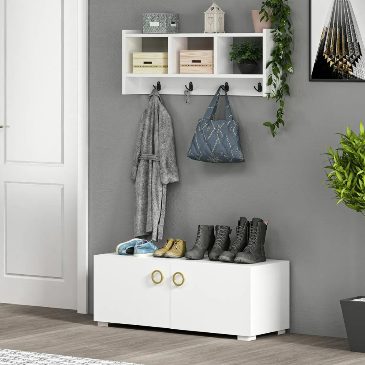 Homitis Etagères^Etagère porte-manteau Star blanche - 75.6x35x22 cm