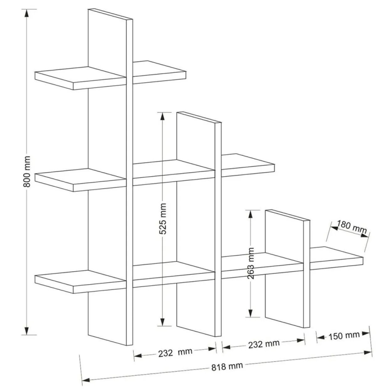 Homitis Etagères^Etagère Pretino noyer - 81x80x18 cm
