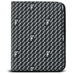 Femme Maison Faret Pochettes^Etui passeport en Toile enduite noir/gris - 14x10x2 cm