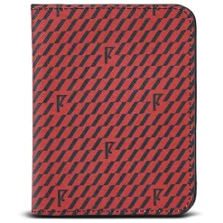 Etui passeport en Toile enduite noir/rouge - 14x10x2 cm-Maison Faret Best