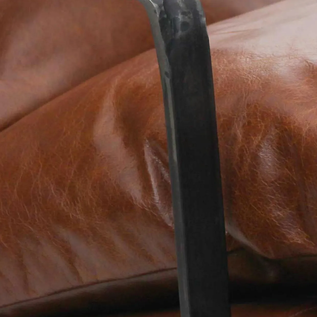 Fauteuil cuir damo marron - 63x99x99 cm-Bois & Chiffons Discount