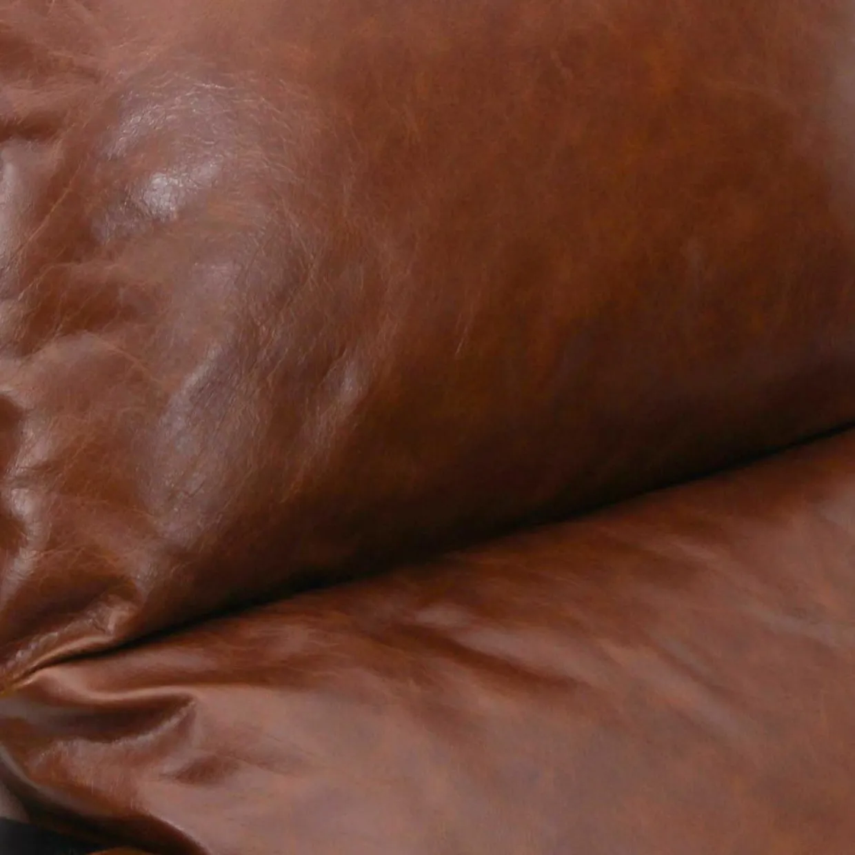 Fauteuil cuir damo marron - 63x99x99 cm-Bois & Chiffons Discount
