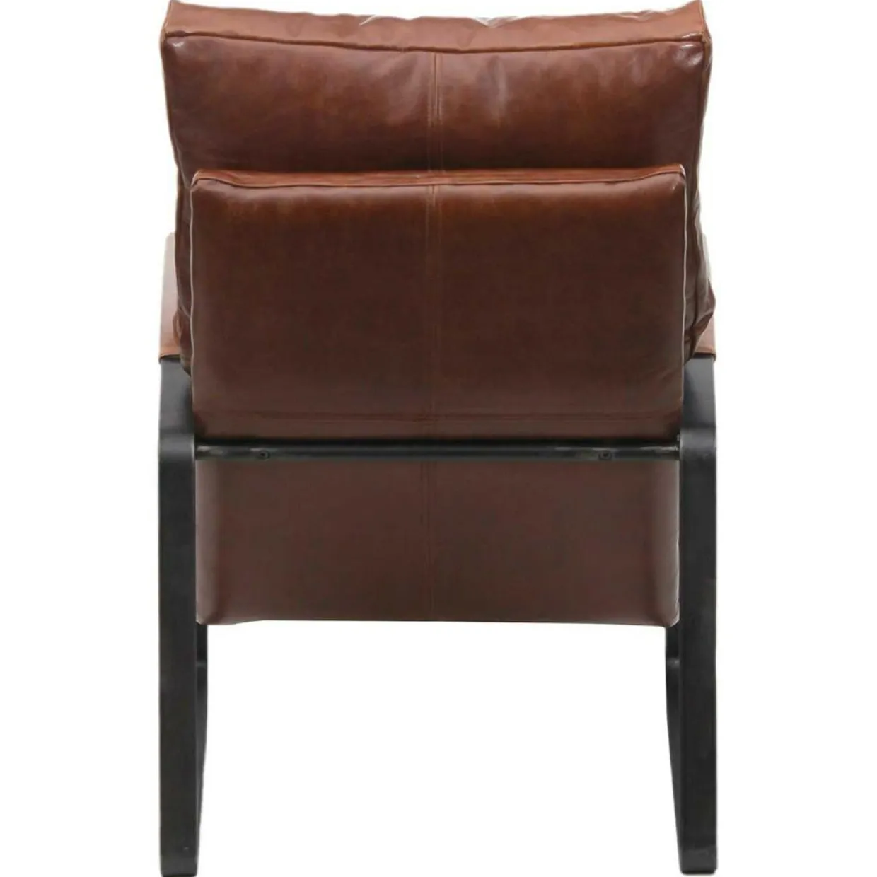 Fauteuil cuir damo marron - 63x99x99 cm-Bois & Chiffons Discount