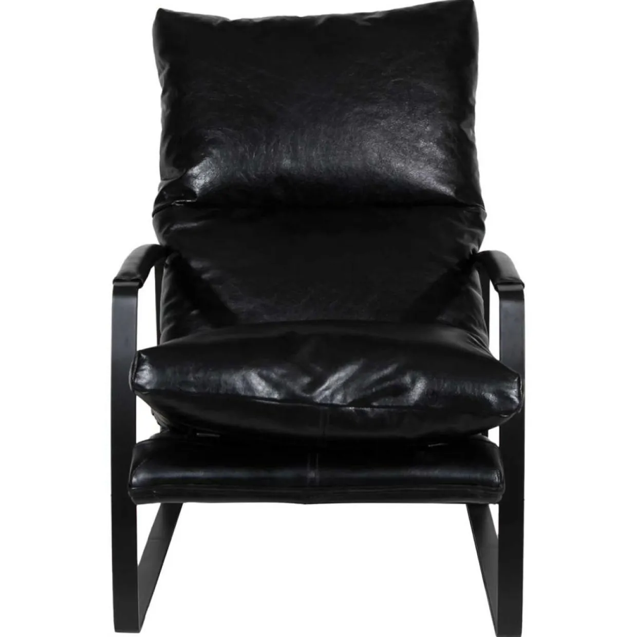 Fauteuil cuir damo noir- 63x99x99 cm-Bois & Chiffons Online