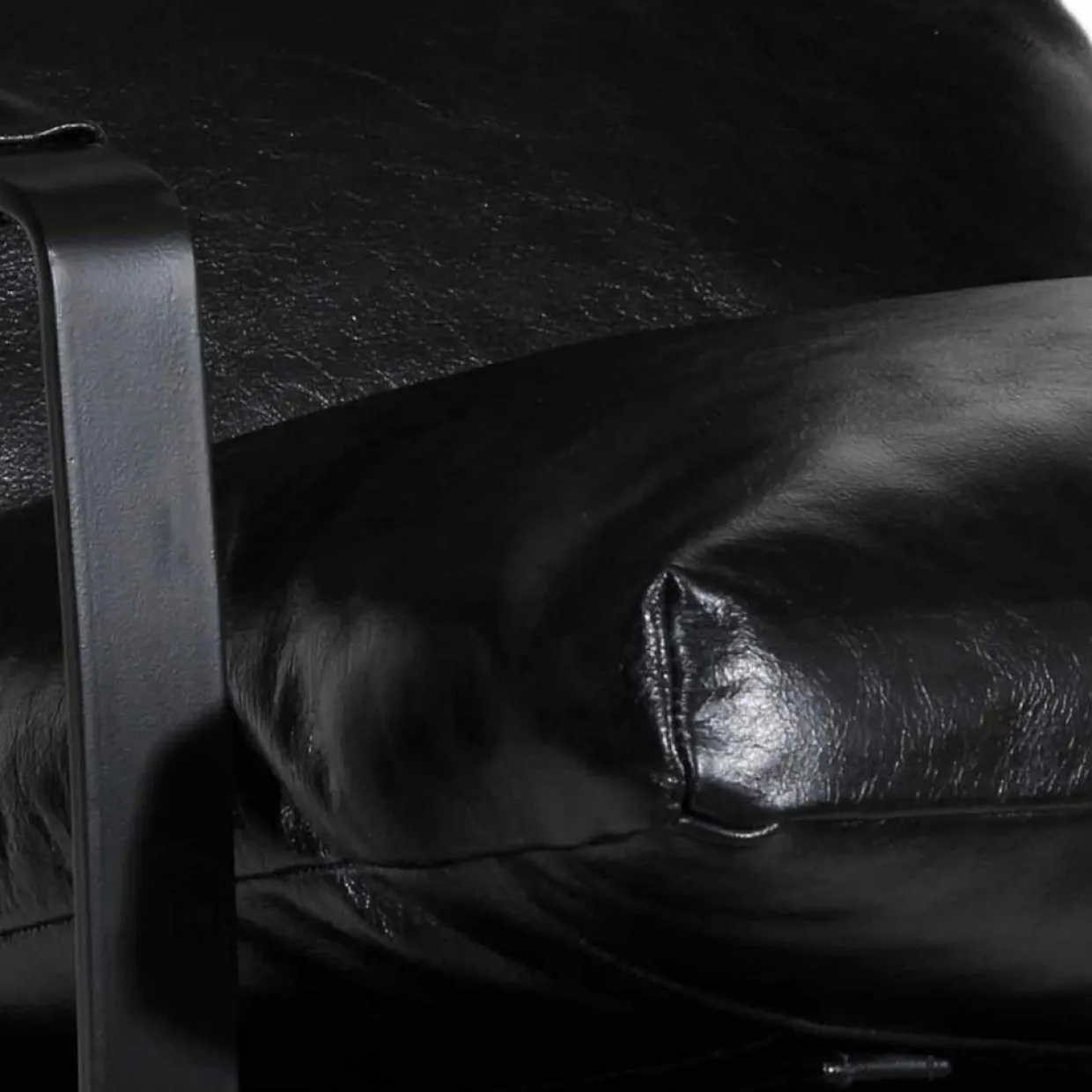Fauteuil cuir damo noir- 63x99x99 cm-Bois & Chiffons Online