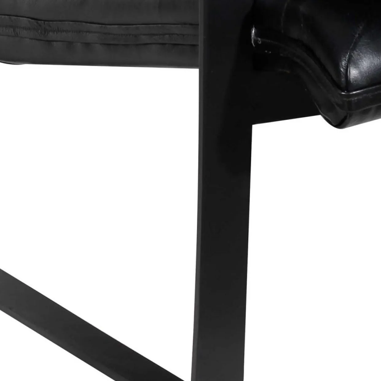 Fauteuil cuir damo noir- 63x99x99 cm-Bois & Chiffons Online