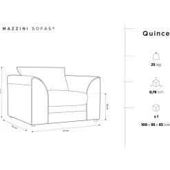 Mazzini Sofas Fauteuils^Fauteuil Quince bleu - 97x92x80 cm