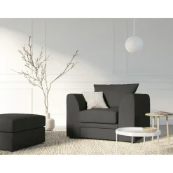 Fauteuil Quince gris foncé - 97x92x80 cm-Mazzini Sofas Clearance