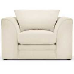 Fauteuil Quince Velours côtelé beige clair - 97x92x80 cm-Mazzini Sofas Online