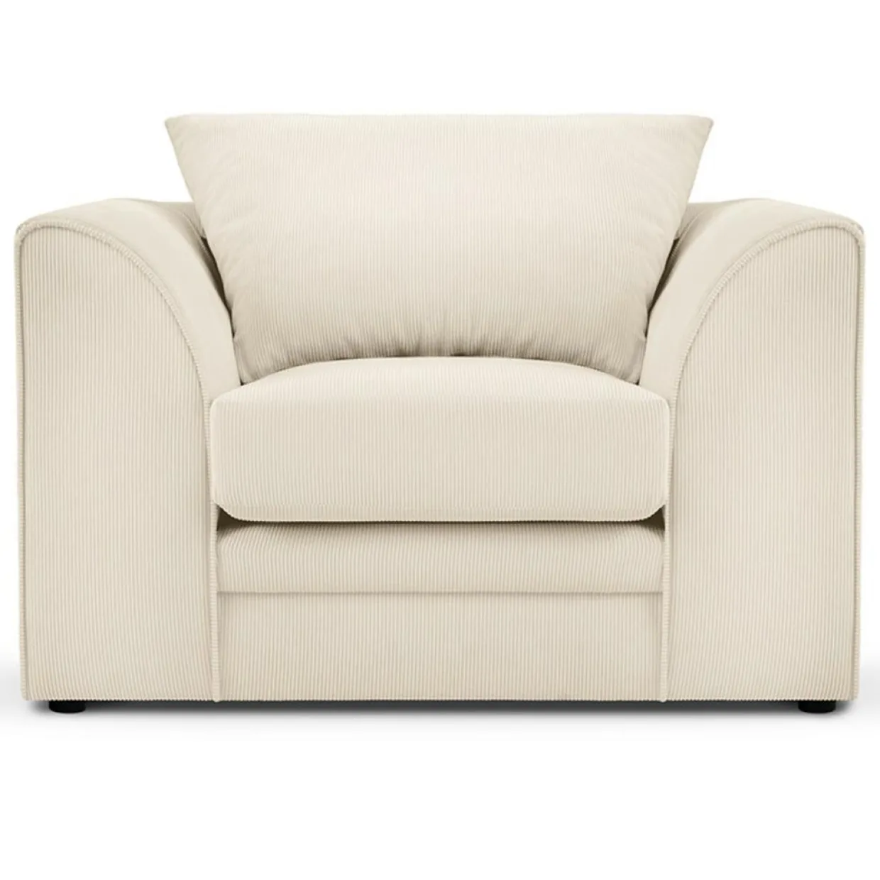 Fauteuil Quince Velours côtelé beige clair - 97x92x80 cm-Mazzini Sofas Online