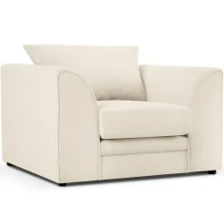 Fauteuil Quince Velours côtelé beige clair - 97x92x80 cm-Mazzini Sofas Online