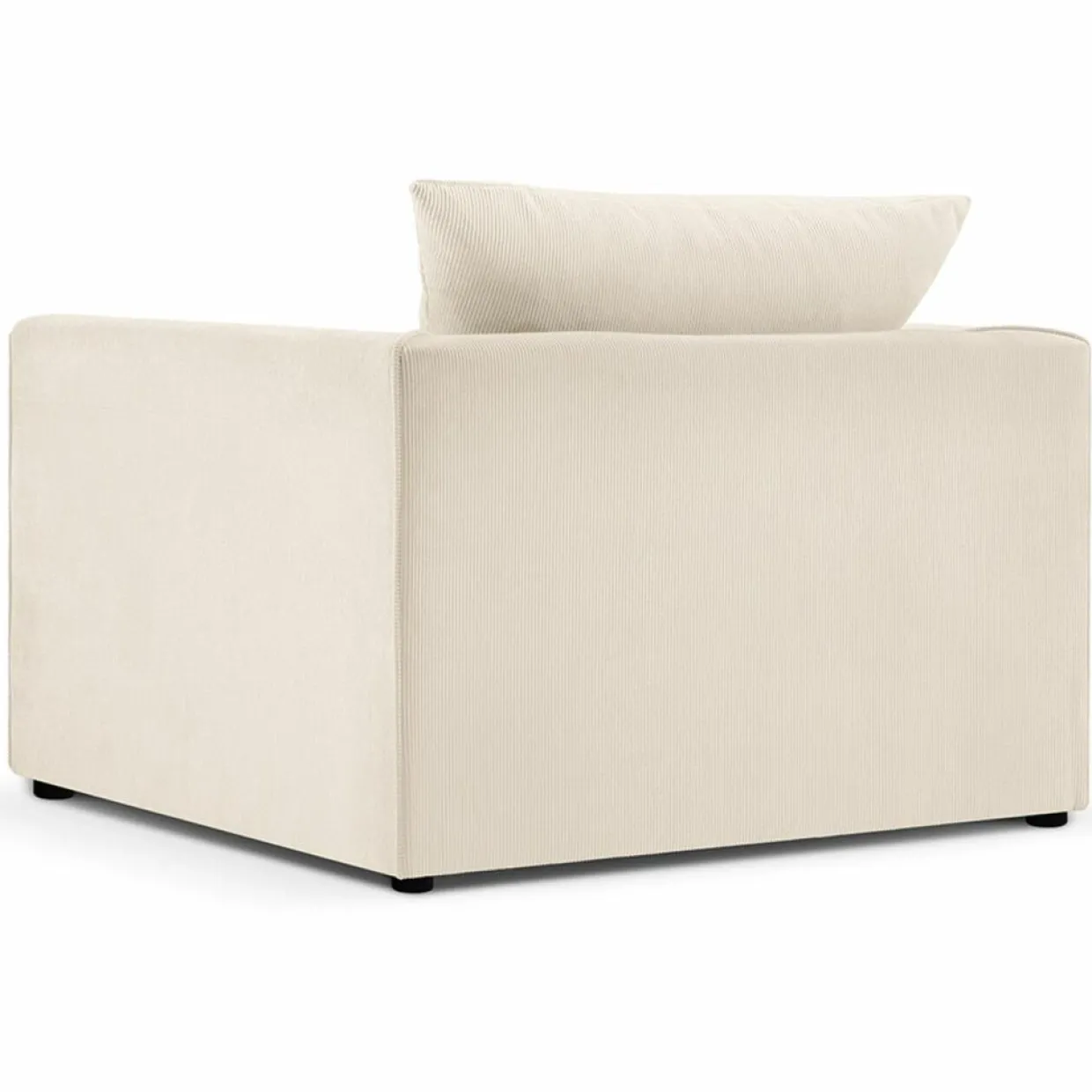 Fauteuil Quince Velours côtelé beige clair - 97x92x80 cm-Mazzini Sofas Online
