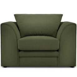 Mazzini Sofas Fauteuils^Fauteuil Quince Velours côtelé vert - 97x92x80 cm