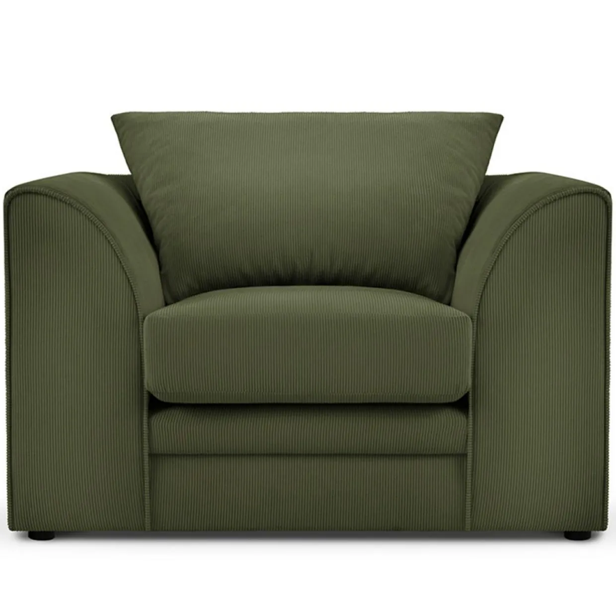 Mazzini Sofas Fauteuils^Fauteuil Quince Velours côtelé vert - 97x92x80 cm