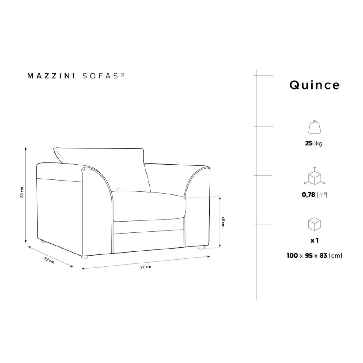 Mazzini Sofas Fauteuils^Fauteuil Quince Velours côtelé vert - 97x92x80 cm