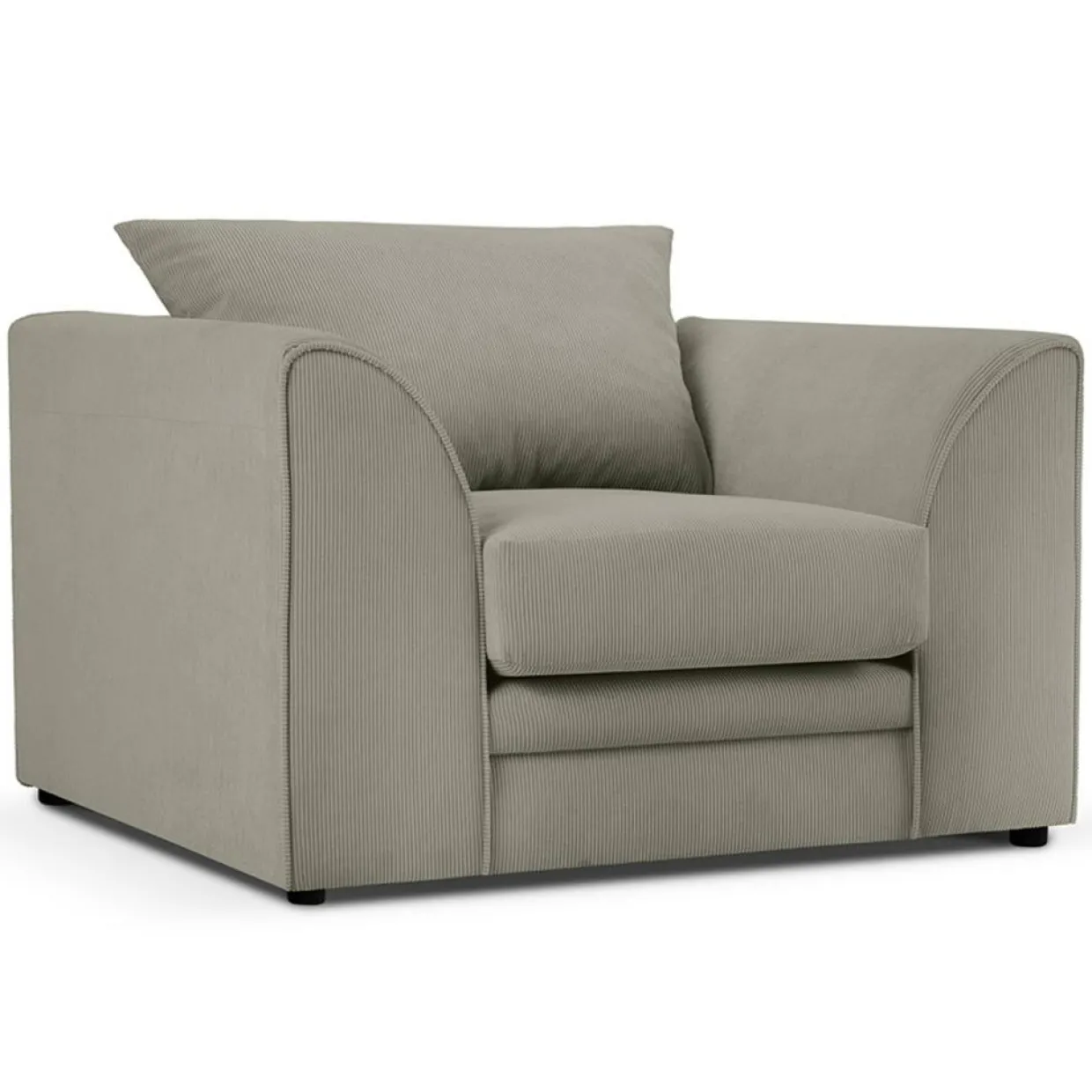 Fauteuil Quince Velours côtelé gris clair - 97x92x80 cm-Mazzini Sofas New