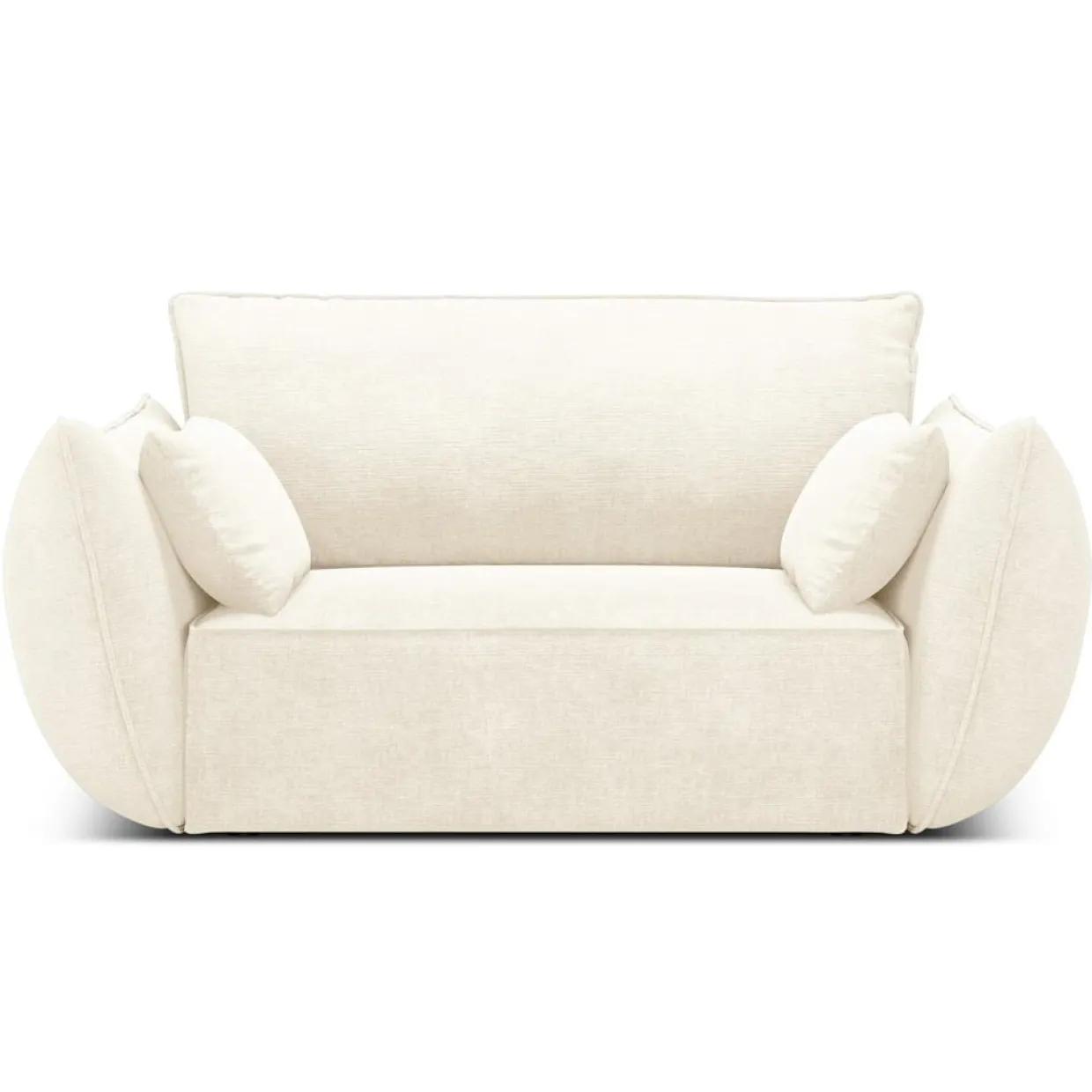 Fauteuil Vanda beige clair - 128x100x85 cm-Mazzini Sofas Discount