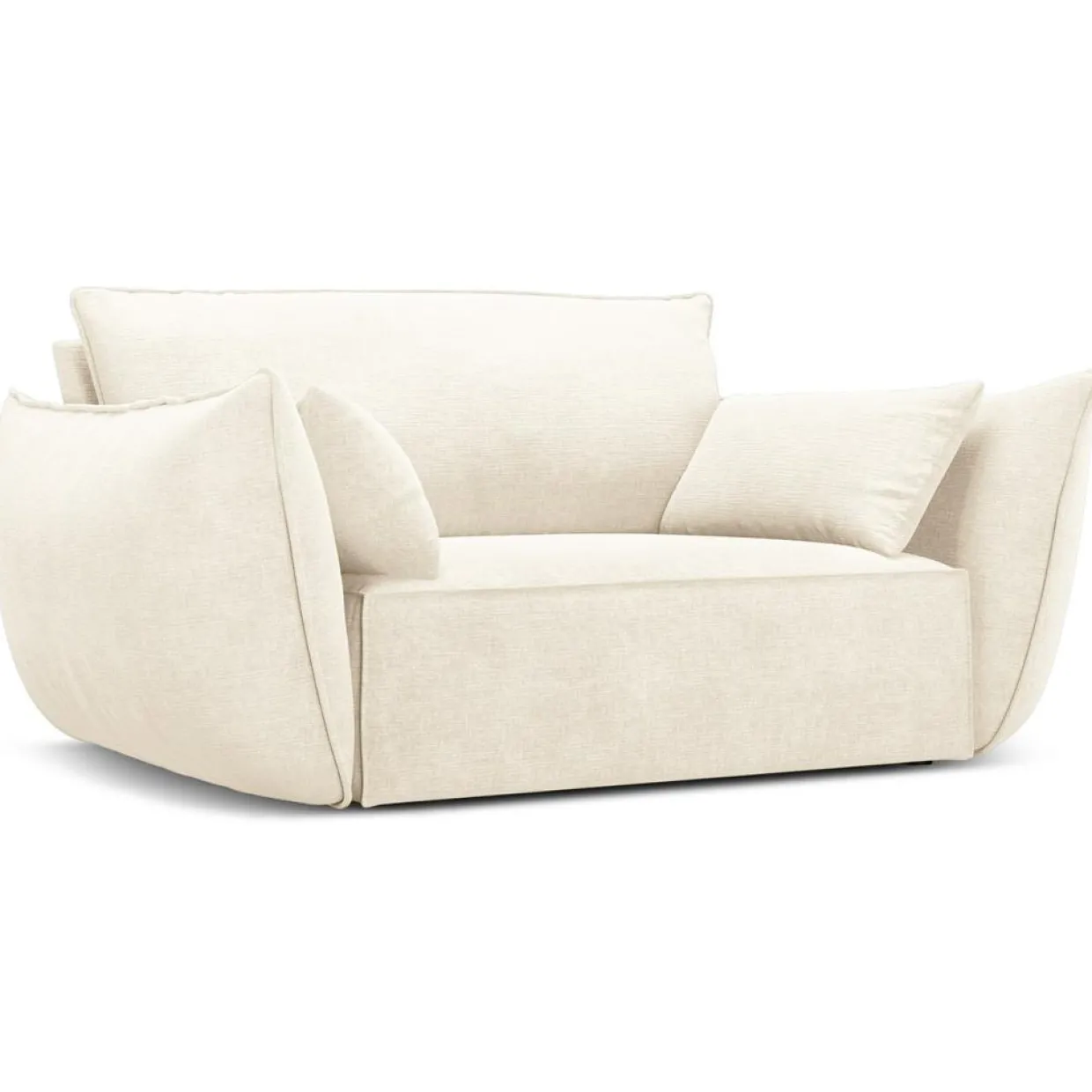 Fauteuil Vanda beige clair - 128x100x85 cm-Mazzini Sofas Discount