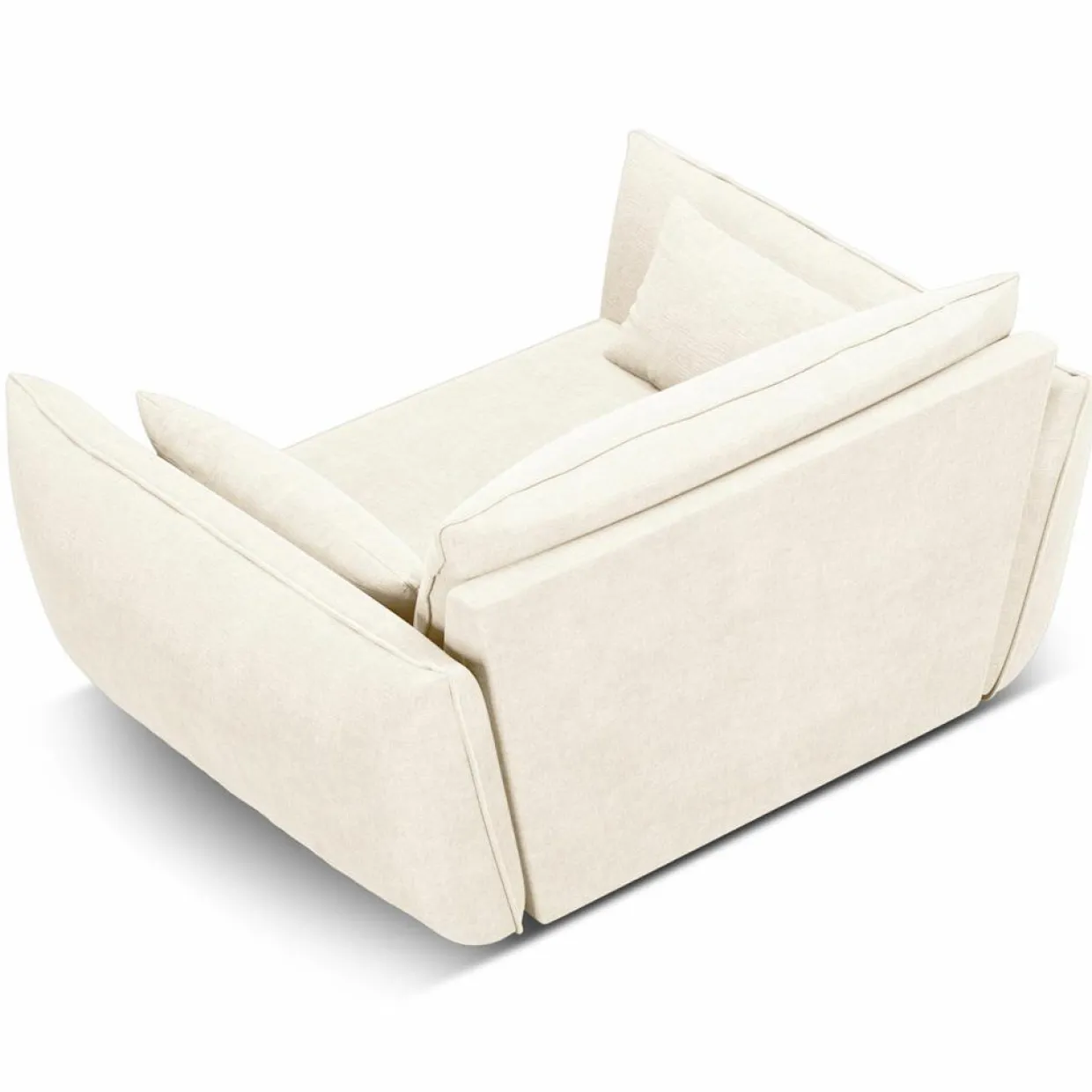 Fauteuil Vanda beige clair - 128x100x85 cm-Mazzini Sofas Discount
