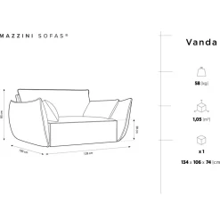 Mazzini Sofas Fauteuils^Fauteuil Vanda bleu roi - 128x100x85 cm