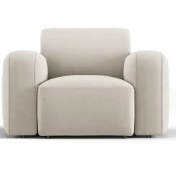 Mazzini Sofas Fauteuils^Fauteuil Velours Jasmin beige - 105x95x72 cm
