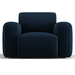 Fauteuil Velours Jasmin bleu roi - 105x95x72 cm-Mazzini Sofas Online
