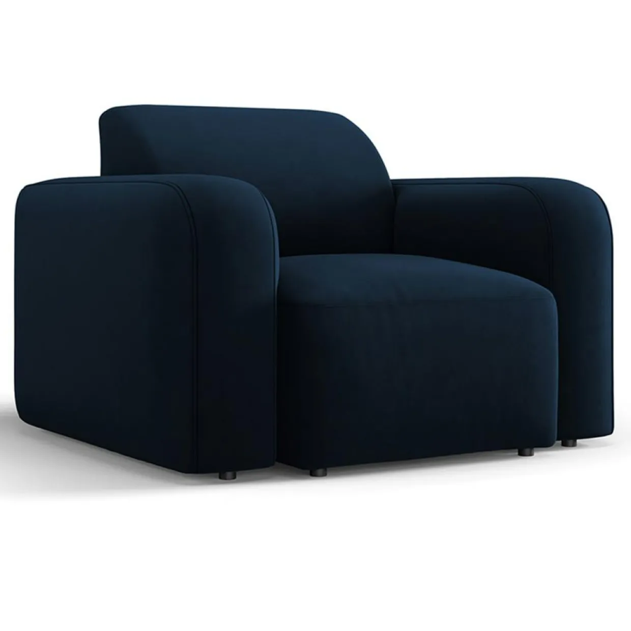Fauteuil Velours Jasmin bleu roi - 105x95x72 cm-Mazzini Sofas Online