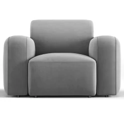 Mazzini Sofas Fauteuils^Fauteuil Velours Jasmin gris - 105x95x72 cm