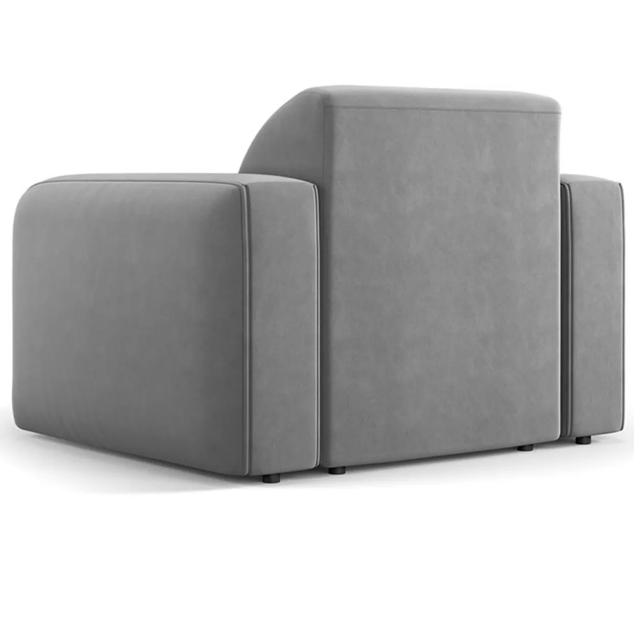 Mazzini Sofas Fauteuils^Fauteuil Velours Jasmin gris - 105x95x72 cm