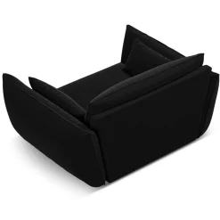 Mazzini Sofas Fauteuils^Fauteuil Velours Vanda noir - 128x100x85 cm