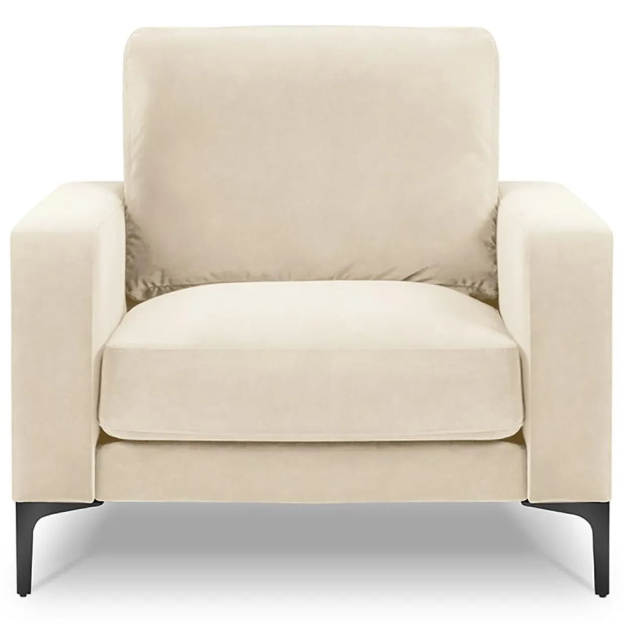 Fauteuil Velours Venus beige clair - 92x92x90 cm-Mazzini Sofas Hot