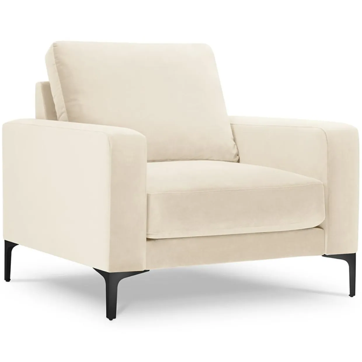 Fauteuil Velours Venus beige clair - 92x92x90 cm-Mazzini Sofas Hot