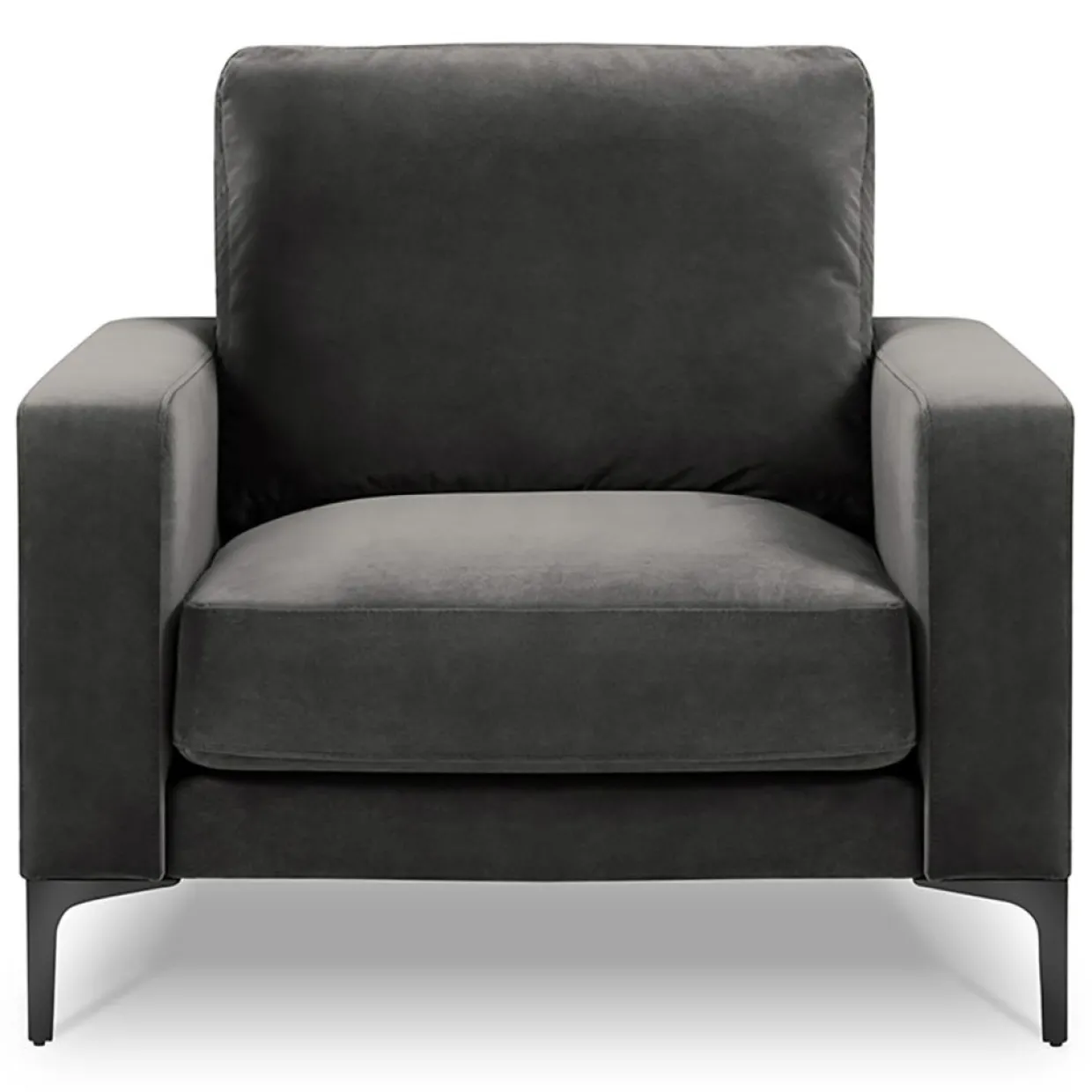 Mazzini Sofas Fauteuils^Fauteuil Velours Venus gris - 92x92x90 cm