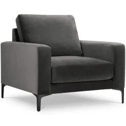 Mazzini Sofas Fauteuils^Fauteuil Velours Venus gris - 92x92x90 cm