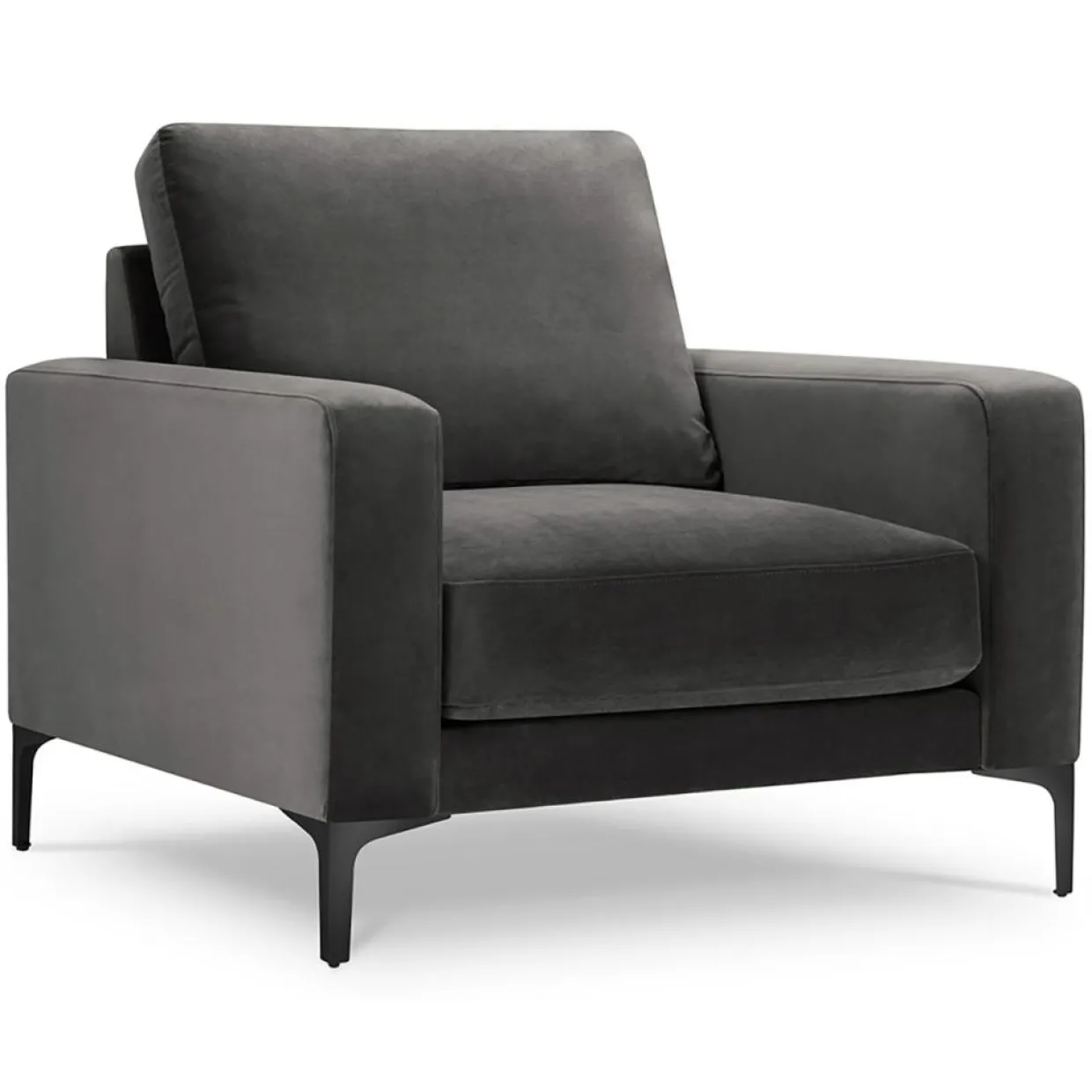 Mazzini Sofas Fauteuils^Fauteuil Velours Venus gris - 92x92x90 cm