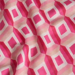 Foulard Adel imprimé graphique rose - 105x180 cm-Caroll Discount