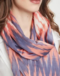 Femme Petrusse Echarpes, Foulards^Foulard en Coton & Soie Voyage corail - 55x200 cm
