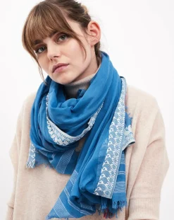 Femme Petrusse Echarpes, Foulards^Foulard en Coton & Viscose Solila bleu - 120x180 cm